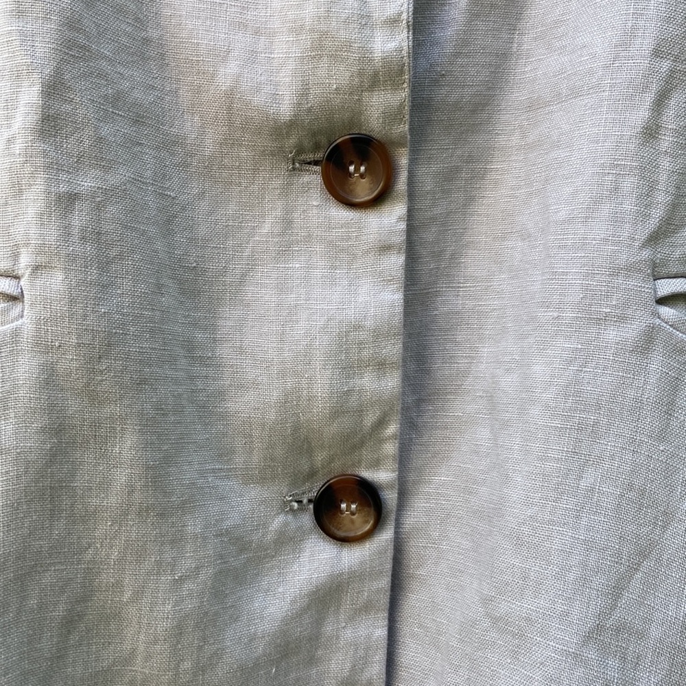 Tahari Notched Lapel Two Button Linen Blazer Wome… - image 3